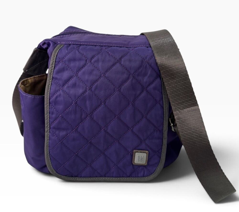Ellington Purple Quilted Nylon Crossbody Bag